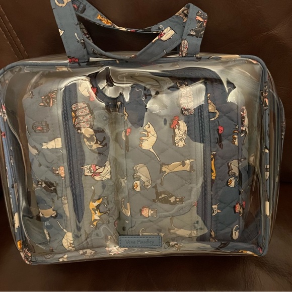 Vera Bradley Blue Cat’s Meow Three Piece Travel / Cosmetic Set - Picture 5 of 5